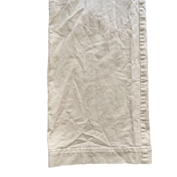 LOFT The Palmer Wide Leg Khaki Pants Cream Women's Size 12 High Rise Stretchy - Picture 9 of 11